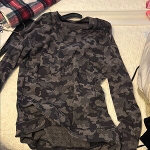 lululemon athletica Camouflage Long Sleeve Top - Black and Gray